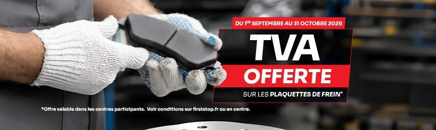 La TVA offerte* sur vos plaquettes de frein !