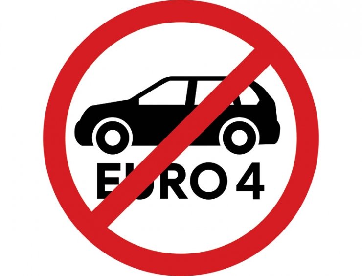 Cartello con divieto Euro 4